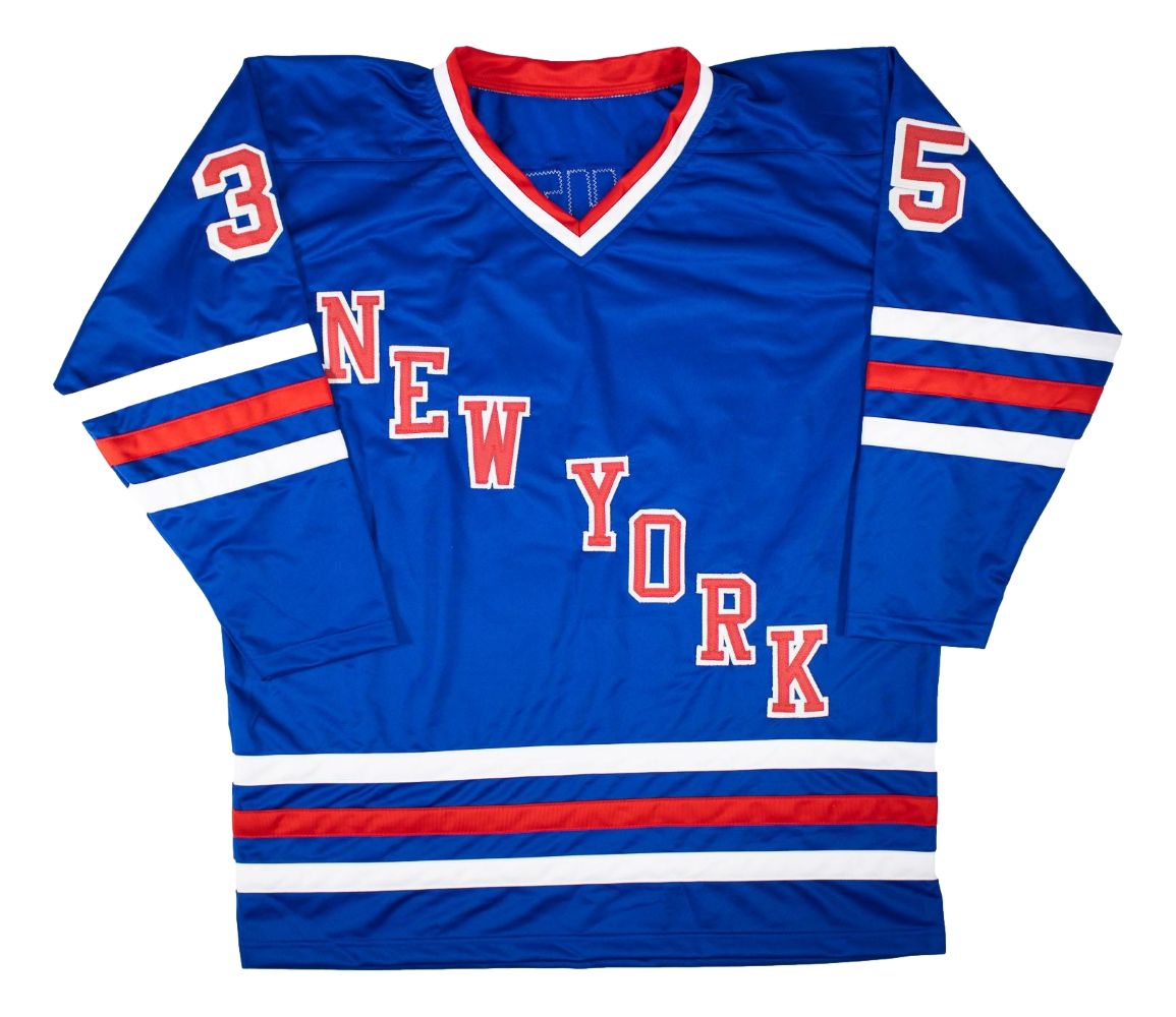 Mike Richter New York Signed Blue Hockey Jersey BAS