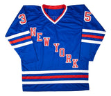 Mike Richter New York Signed Blue Hockey Jersey BAS