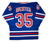 Mike Richter New York Signed Blue Hockey Jersey BAS