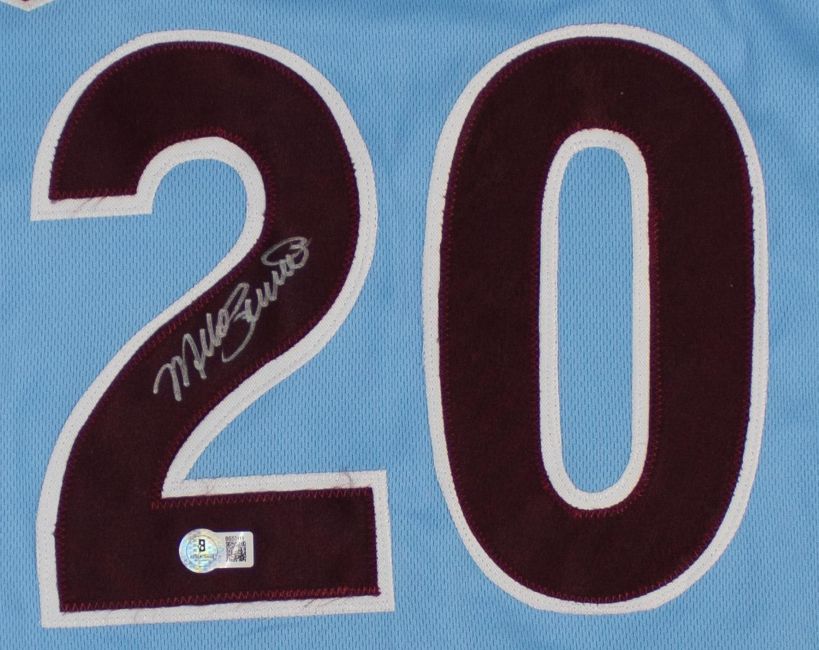 Mike Schmidt Philadelphia Signed Light Blue Baseball Jersey BAS