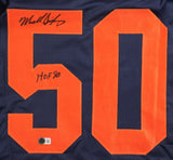 Mike Singletary Chicago Signed Navy Blue Football Jersey HOF 98 Inscribed BAS