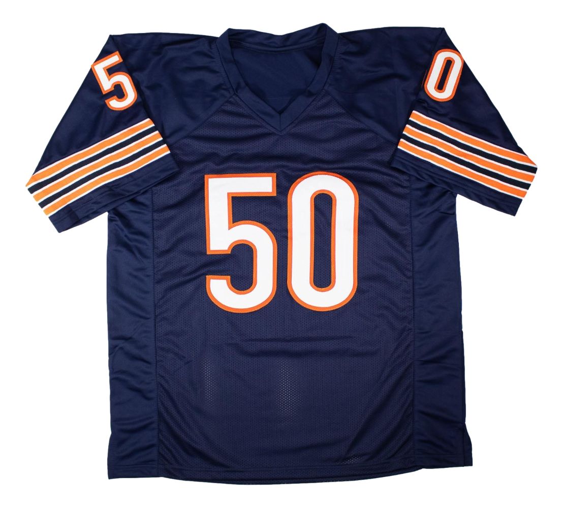 Mike Singletary Chicago Signed Navy Football Jersey BAS