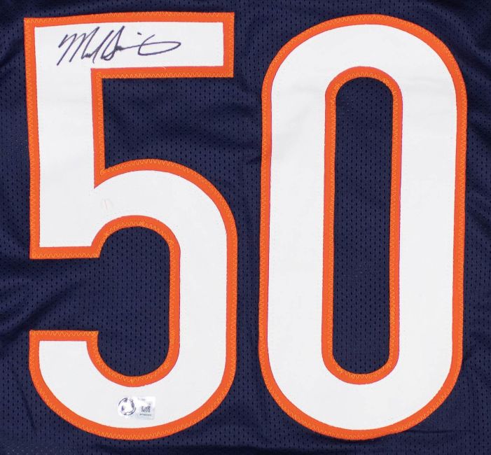 Mike Singletary Chicago Signed Navy Football Jersey BAS