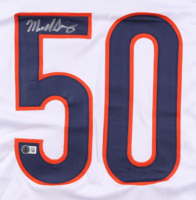 Mike Singletary Chicago Signed White Football Jersey BAS