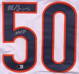 Mike Singletary Chicago Signed White Football Jersey HOF 98 BAS