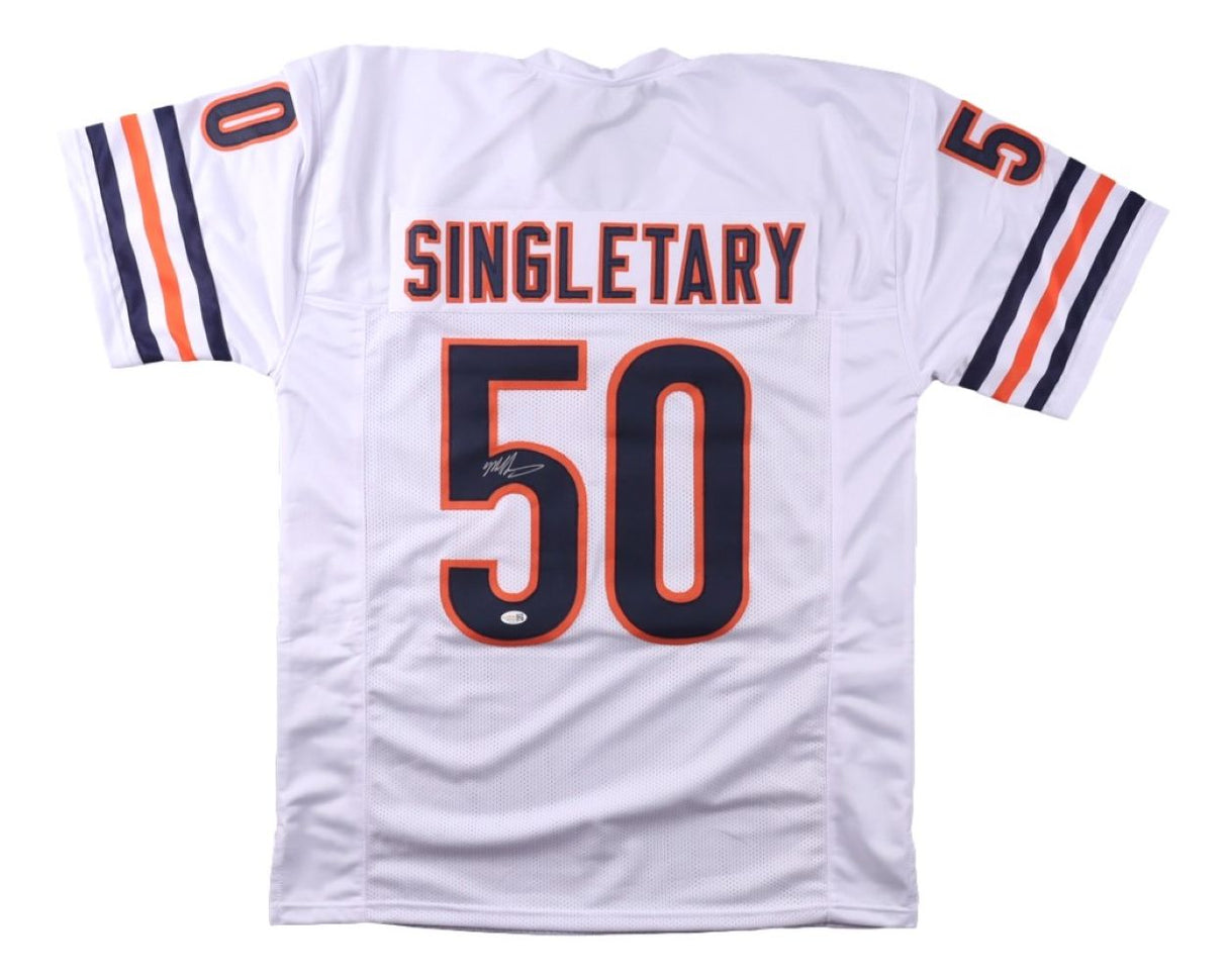 Mike Singletary Chicago Signed White Football Jersey JSA QR Hologram