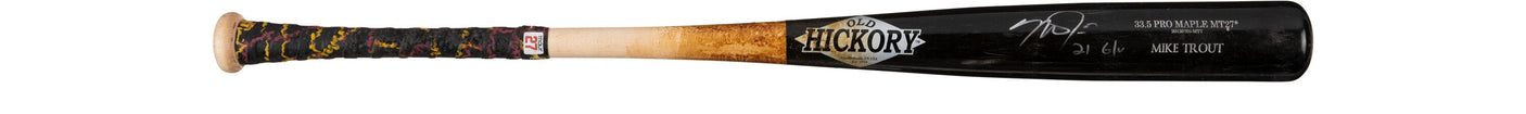 Mike Trout Signed Game Used 2021 Angels Old Hickory Bat BAS+PSA GU 10