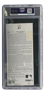 A Mike Trout Los Angeles Angels Signed 2010 Futures Game Ticket by Sports Integrity, graded Gem MT 10 by PSA/DNA, is encased in a clear holder with a top label showing barcode, QR code, serial number 84328795, printed details, and MLB logo.