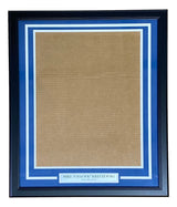 The Sports Integrity Coach K Mike Krzyzewski Duke 16x20 Vertical Photo Frame Kit features a black frame with blue and white matting and a plaque at the bottom that reads: MIKE COACH K KRZYZEWSKI Duke Blue Devils.