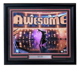The Miz Signed Framed 16x20 WWE Photo by Sports Integrity features The Miz making his entrance with "AWESOME" displayed behind him; autographed and labeled "THE MIZ WWE Superstar.