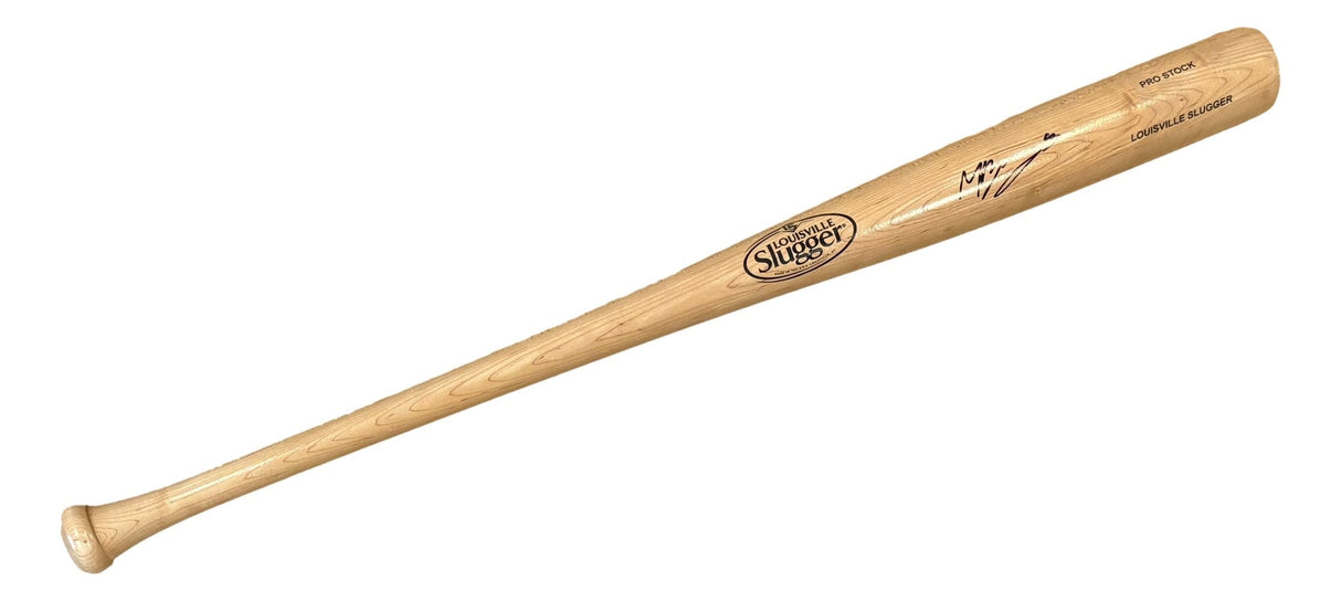Moises Ballesteros Chicago Cubs Signed Tan Louisville Slugger Baseball Bat BAS