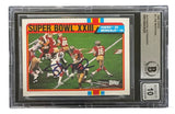 Joe Montana Signed 1989 Topps #1 San Francisco 49ers Trading Card BAS Auto 10