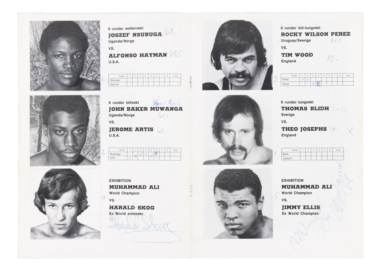 Muhammad Ali Twice Signed 1979 On-Site Exhibition Program BAS LOA