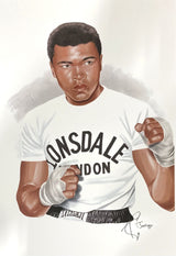 Muhammad Ali 13x19 Boxing Lithograph Signed by Tony Santiago