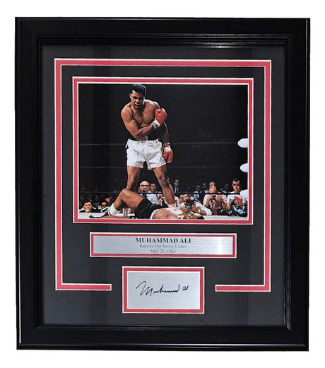 Muhammad Ali Framed 8x10 Sonny Liston KO Photo w/ Laser Engraved Signature - Sports Integrity