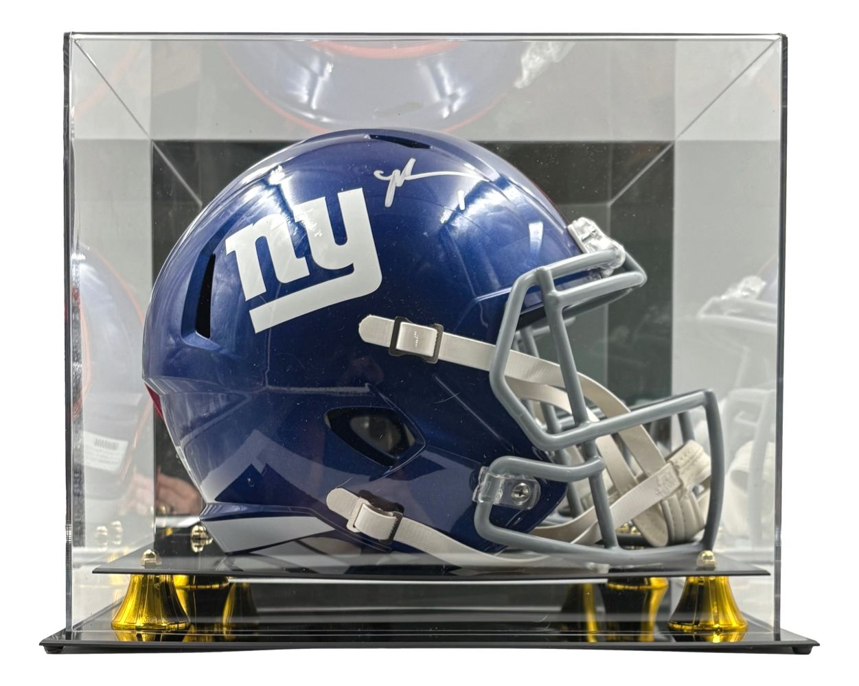 Malik Nabers Signed New York Giants FS Speed Replica Helmet Fanatics w/ Case