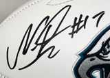 Nakobe Dean Signed Eagles Logo Football PSA/DNA w/ Super Bowl 59 Case