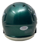 Nakobe Dean Signed Eagles Mini Speed Helmet PSA/DNA w/ Super Bowl 59 LIX Case