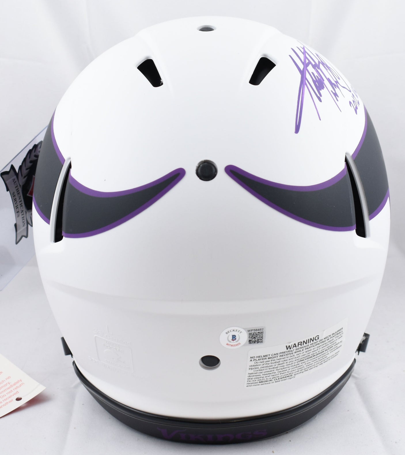 Adrian Peterson Signed Vikings F/S Lunar Speed Authentic Helmet -Beckett W Holo