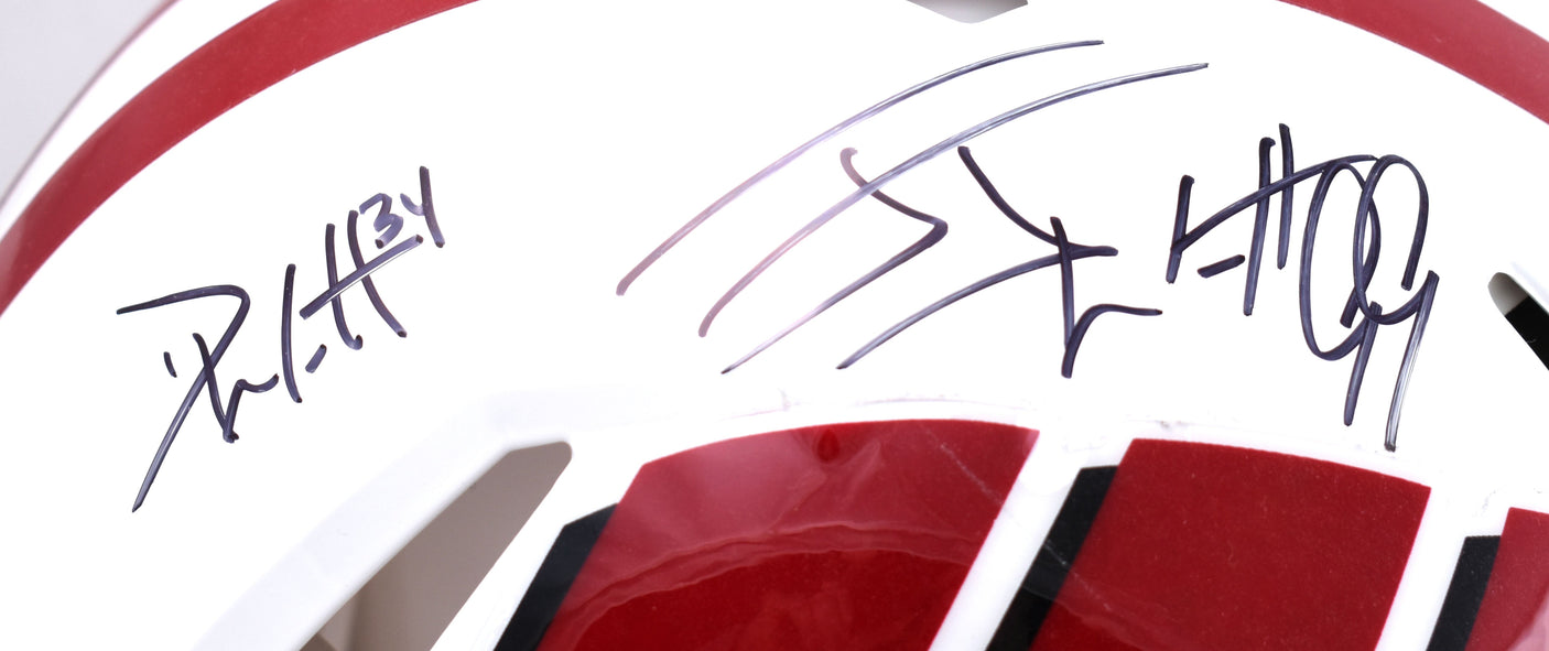 Watt Brothers Autographed Wisconsin F/S Speed Authentic Helmet - Beckett W Holo