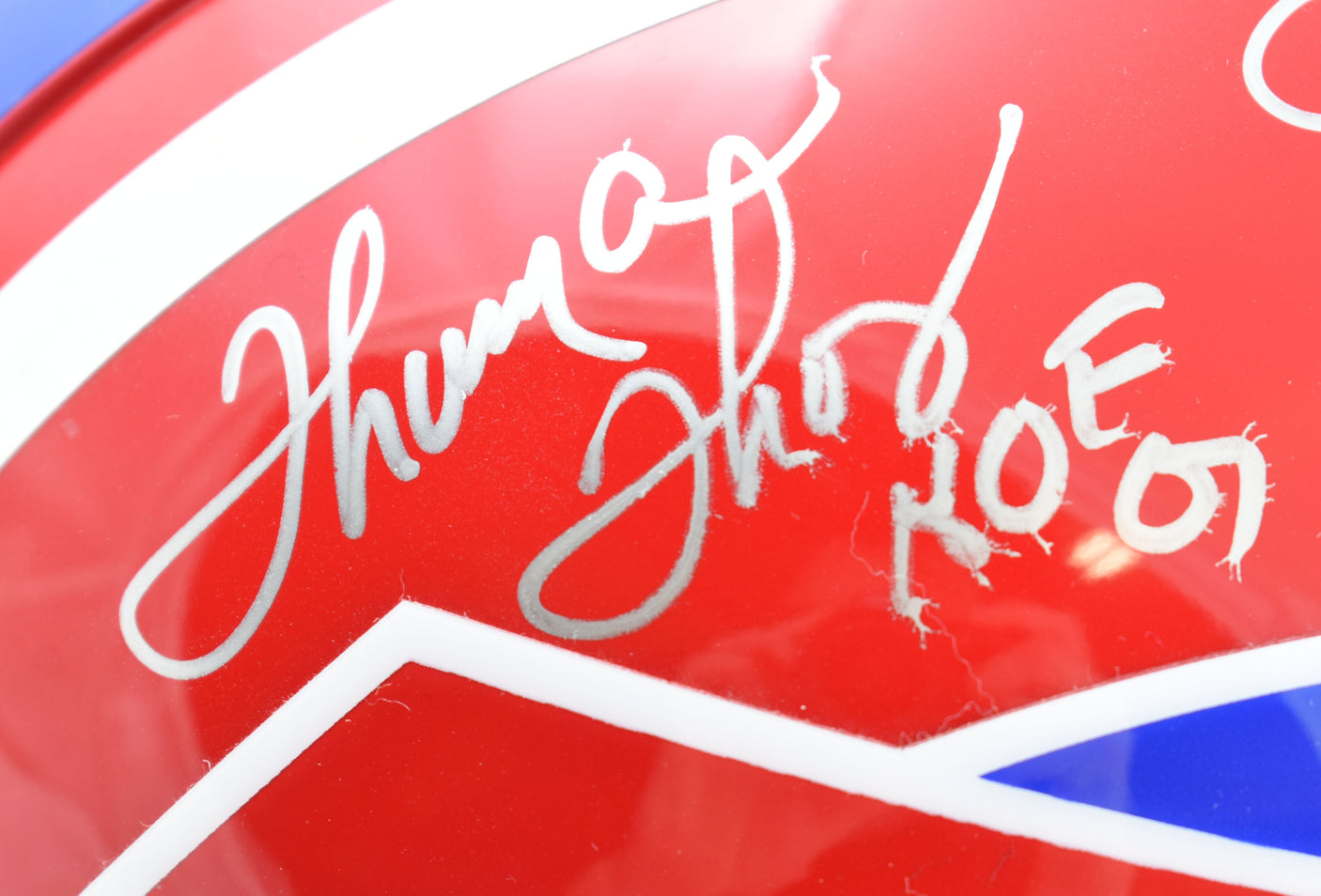 Jim Kelly Thurman Thomas Autographed Bills F/S Authentic Helmet HOF - JSA W *Slv