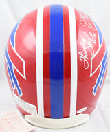 Jim Kelly Thurman Thomas Autographed Bills F/S Authentic Helmet HOF - JSA W *Slv