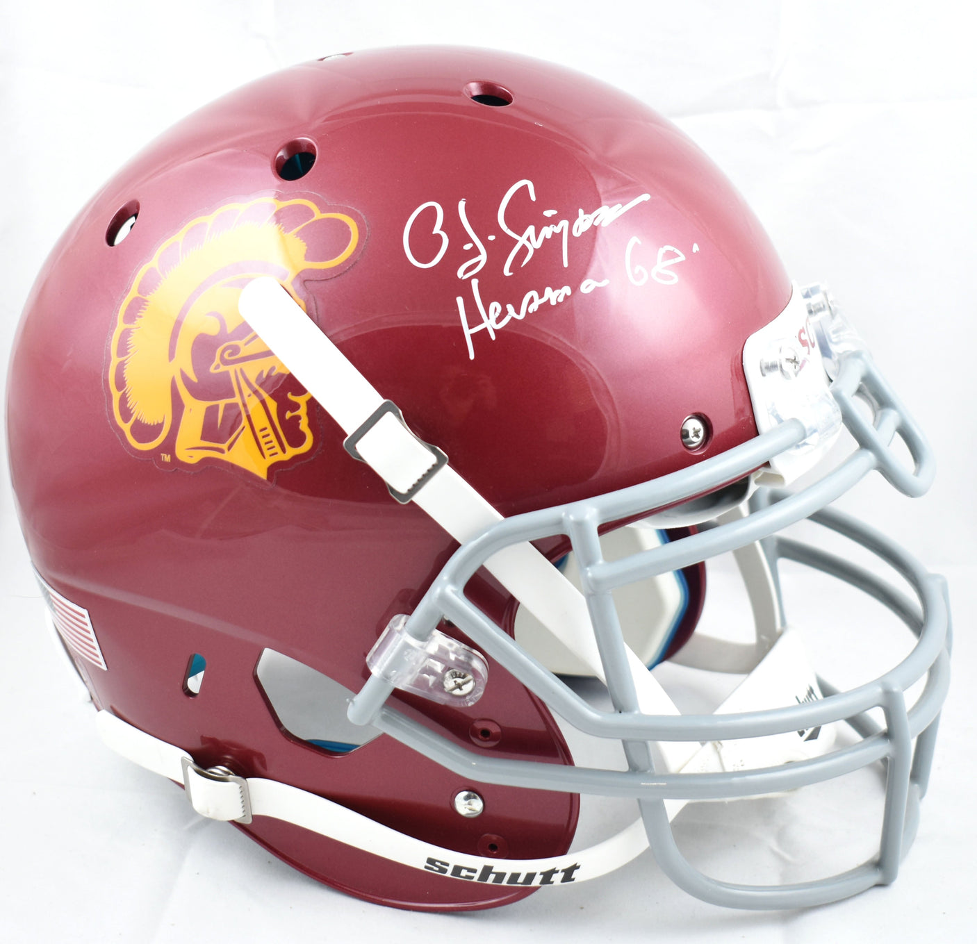 O.J. Simpson Autographed USC F/S Authentic Helmet Heisman - JSA W *White