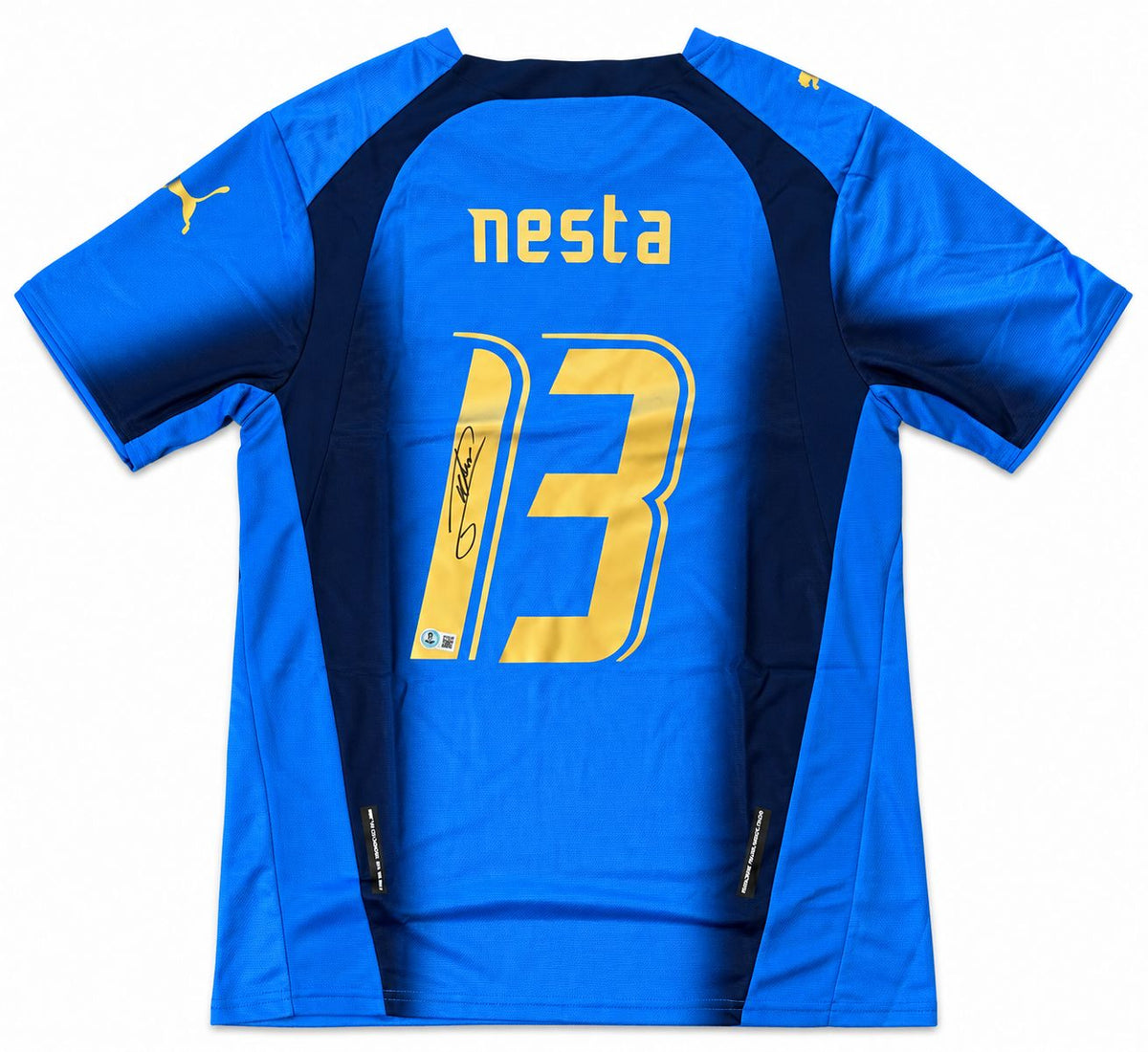 Alessandro Nesta Signed Italy Puma Soccer Jersey BAS