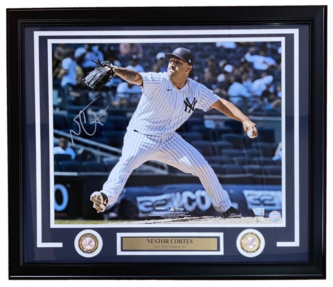 Nestor Cortes Signed Framed 16x20 New York Yankees Photo Fanatics - Sports Integrity