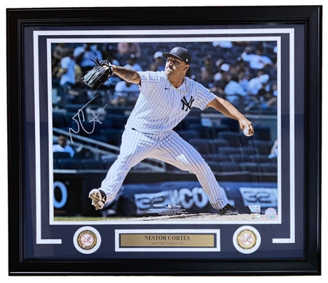 Nestor Cortes Signed Framed 16x20 New York Yankees Photo Fanatics - Sports Integrity