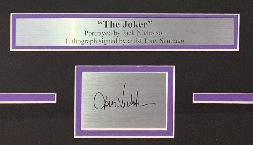 Jack Nicholson Framed 13x19 Joker Litho Signed by Tony Santiago w/ Laser Auto