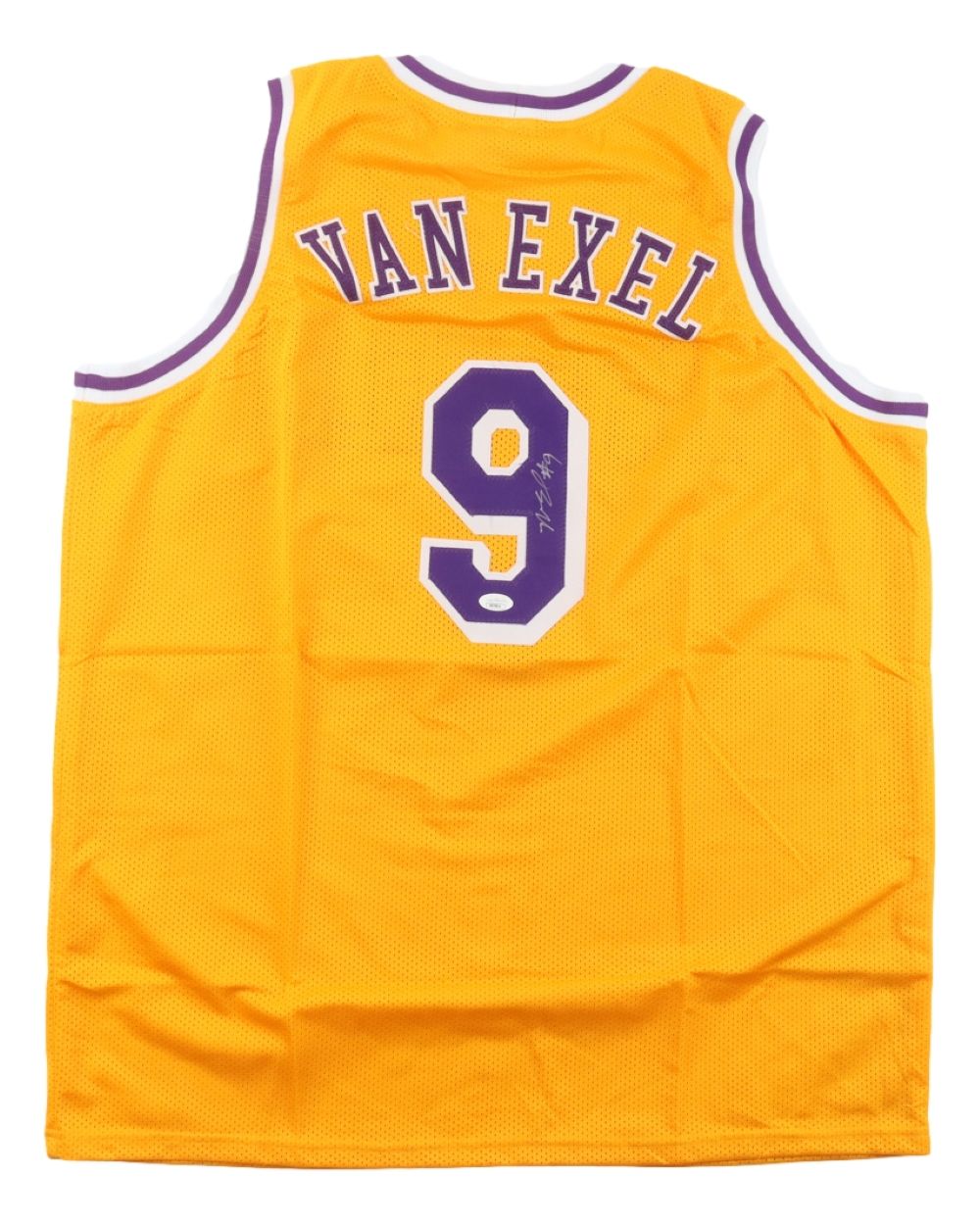 Nick Van Exel Los Angeles Signed Yellow Basketball Jersey JSA
