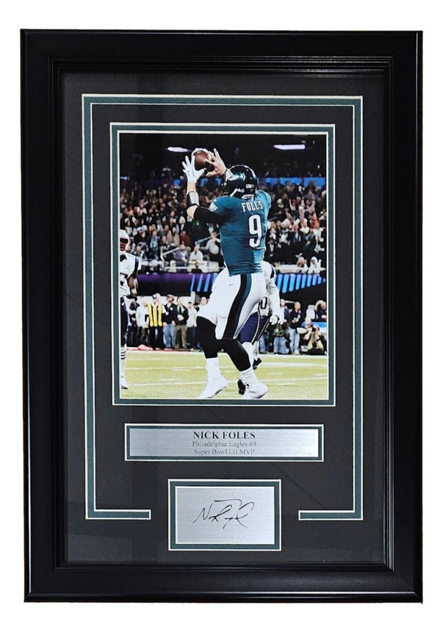 Nick Foles Framed 8x10 Eagles SB52 Philly Special Photo w/ Laser Engraved Auto - Sports Integrity