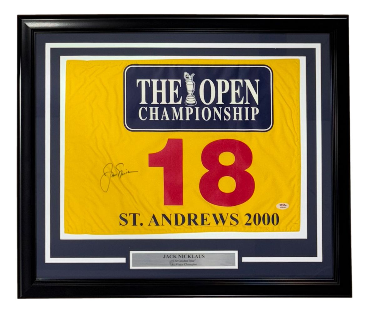 Jack Nicklaus Signed Framed 2000 Open Championship Golf Flag PSA/DNA AP98447