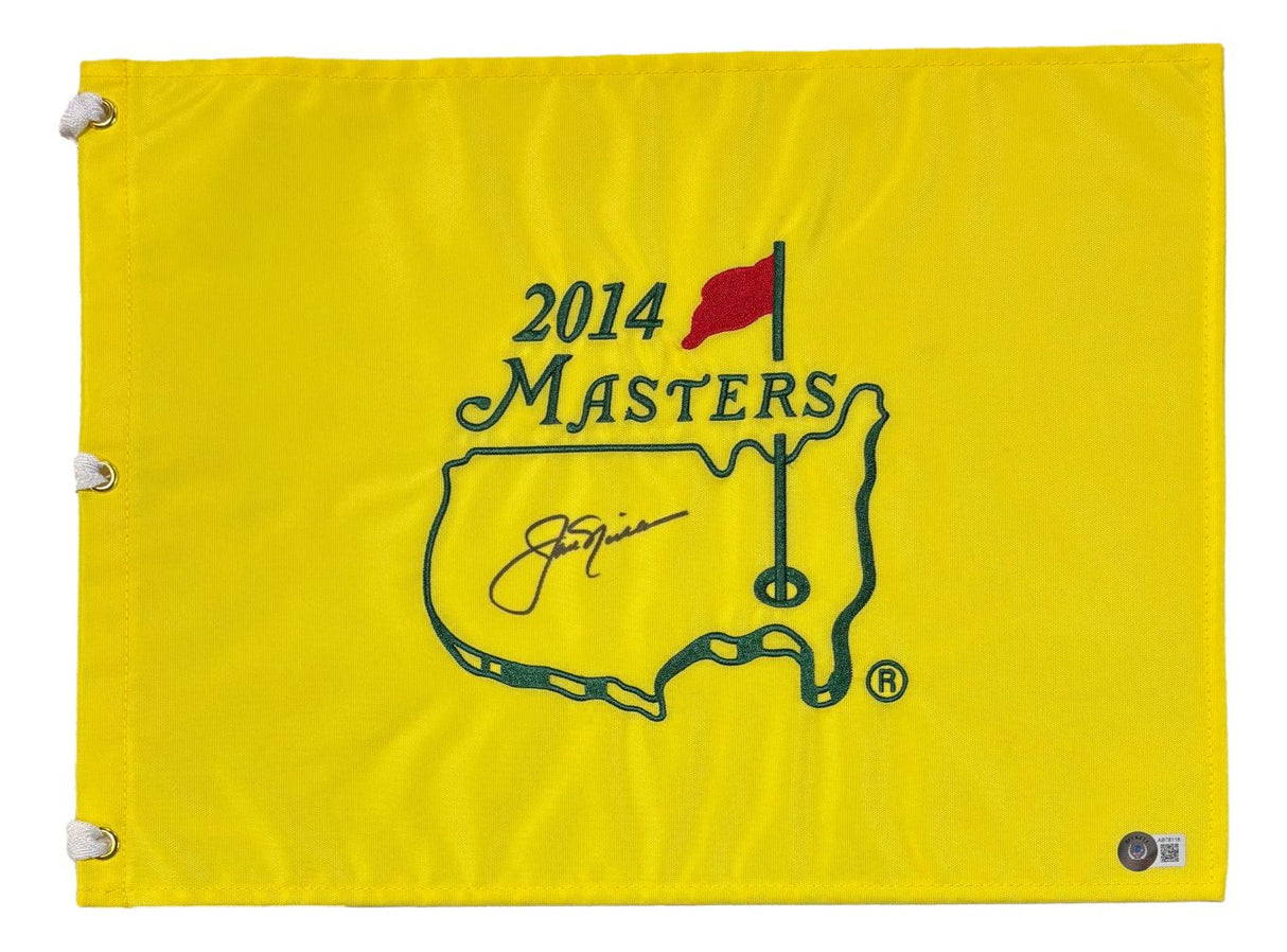 Jack Nicklaus Signed 2014 Masters Golf Flag BAS