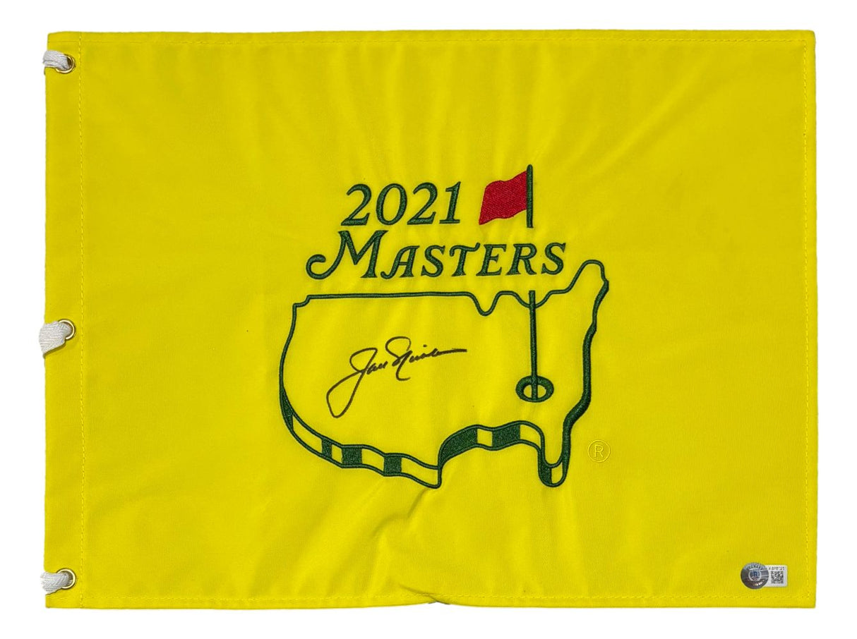 Jack Nicklaus Signed 2021 Masters Golf Flag BAS