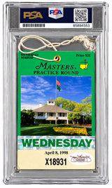 Jack Nicklaus Snead Player Signed 1998 Masters Practice Round Ticket PSA/DNA