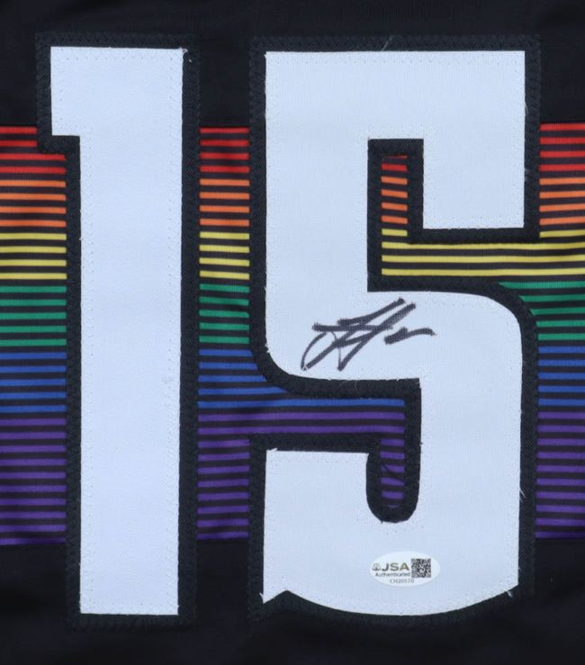 Nikola Jokic Denver Signed Black Basketball Jersey JSA QR