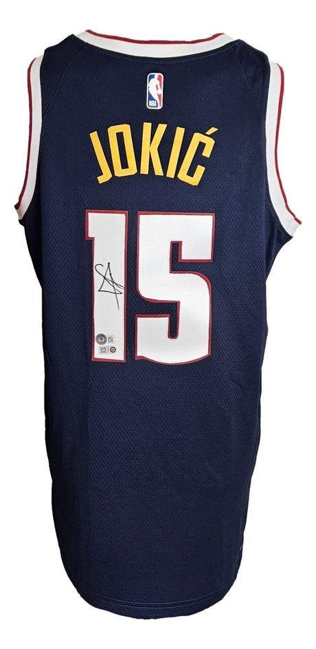 Nikola Jokic Signed Denver Nuggets Nike Icon Edition Swingman Jersey BAS ITP - Sports Integrity