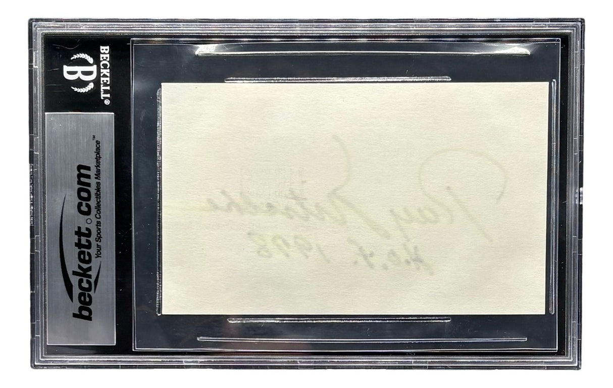 Ray Nitschke Packers Signed 3x5 Index Card HOF 1978 Inscribed BAS Auto 10