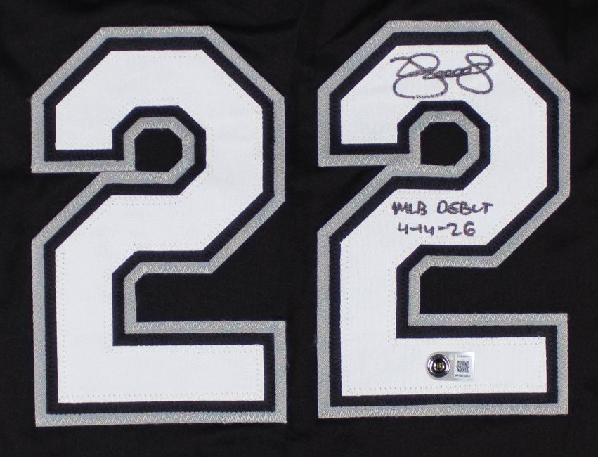 Noah Schultz Chicago Signed Black Baseball Jersey MLB Debut 4-14-26 BAS