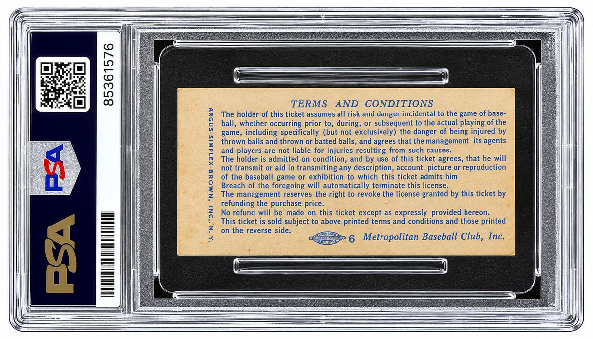 Nolan Ryan Signed New York Mets 1968 Rookie Year Ticket Stub PSA/DNA Auto 10