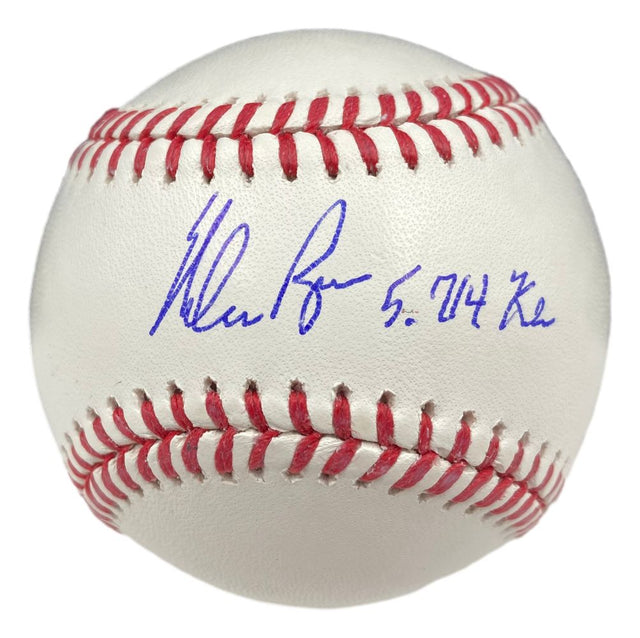 The Sports Integrity Nolan Ryan Texas Rangers Signed Rawlings Official MLB Baseball features his blue ink signature and "5714 K's" inscription, authenticated by PSA/DNA.