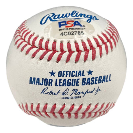 Sports Integrity Nolan Ryan Texas Rangers Signed Rawlings Official MLB Baseball 5714 K's with PSA/DNA authentication.