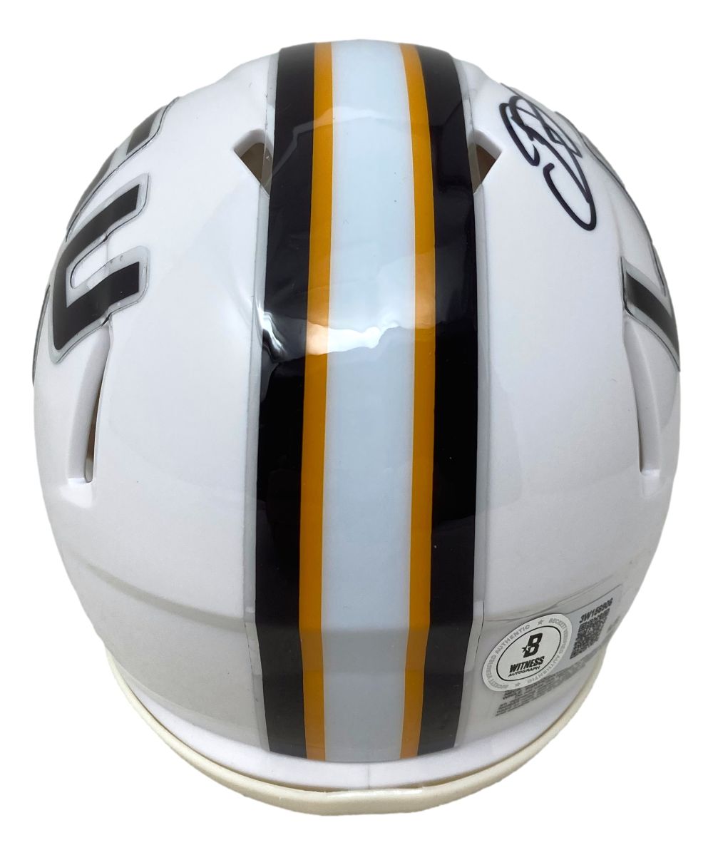 Odell Beckham Jr Signed LSU Tigers White Mini Speed Helmet BAS
