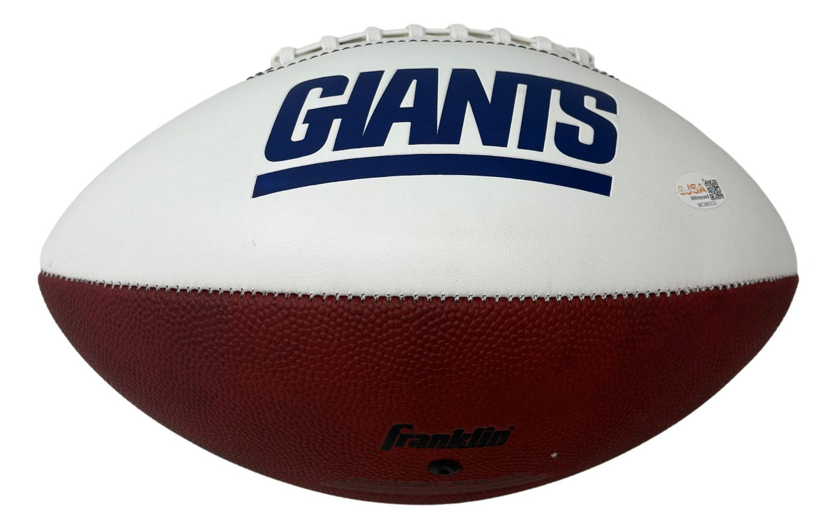 Odell Beckham Signed New York Giants Logo Franklin Football JSA QR