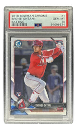 Shohei Ohtani Slabbed 2018 Bowman Chrome #1 Angels Rookie Card PSA Gem MT 10