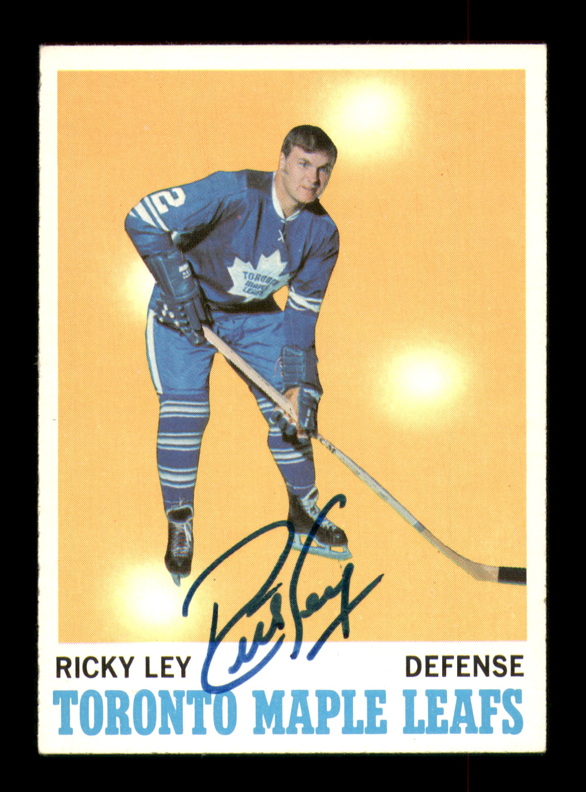 Ricky Ley Autographed 1970-71 Topps Card #108 Toronto Maple Leafs SKU #251194