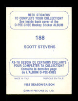 Scott Stevens Autographed 1983-84 O-Pee-Chee Stickers Rookie Card #188 Washington Capitals SKU #251541