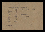 Ted Kleinhans Autographed 1974 TCMA 1936-39 Yankee Dynasty Card New York Yankees SKU #251880